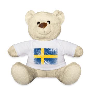 Sweden flag - vintage grunge - Teddy Bear - white - Front