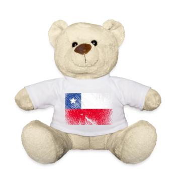 Chile Flag - Vintage Grunge - Teddy Bear - white - Front
