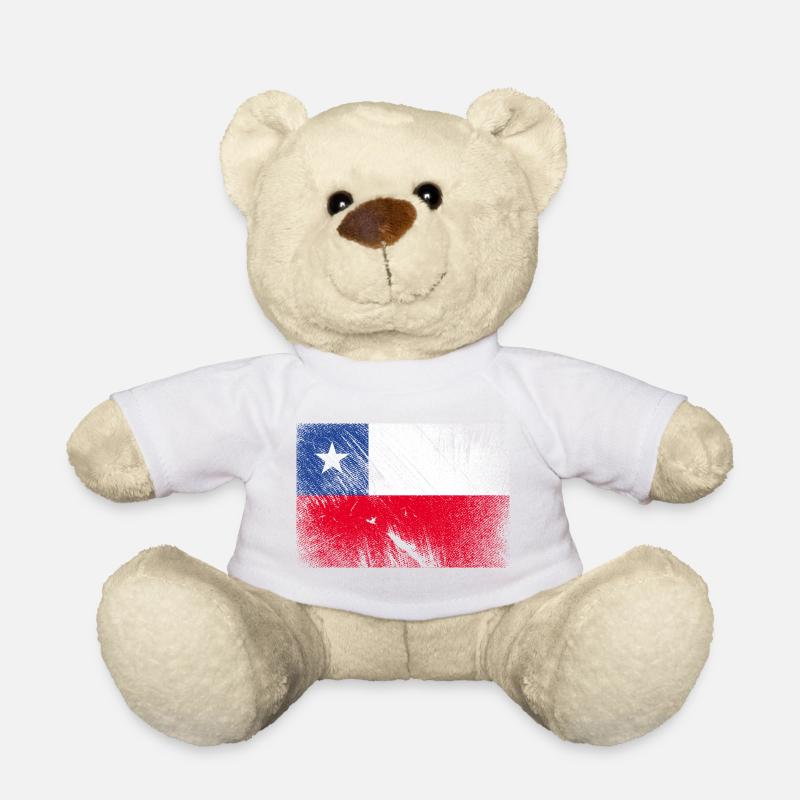 Chile Flagge - Vintage Grunge - Teddy - Weiß