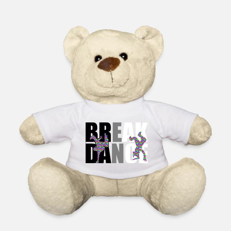 Colorful Breakdance Silhouettes on Contrast - Teddy Bear - white