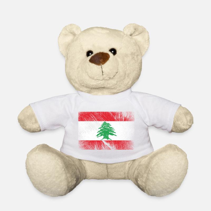 Libanon Flagge - Vintage Grunge - Teddy - Weiß