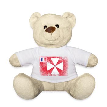 Wallis Futuna Flag Vintage Grunge - Teddy Bear - white - Front