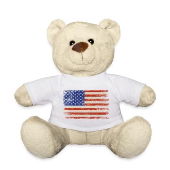 Amerika Flagge - Stars&Stripes - Teddy - Weiß - Vorne