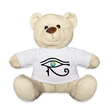 Look at the world (black) - Teddy Bear - white - Front