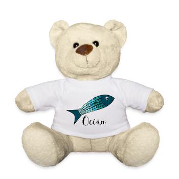 OCEAN. SEA. ECOLOGY. SARDINE. FISH. - Teddy Bear - white - Front