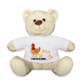 L œuf ou la poule - Nounours - blanc - Devant