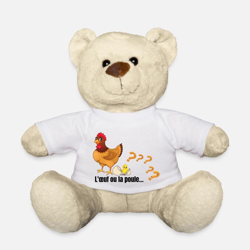 L œuf ou la poule - Nounours - blanc