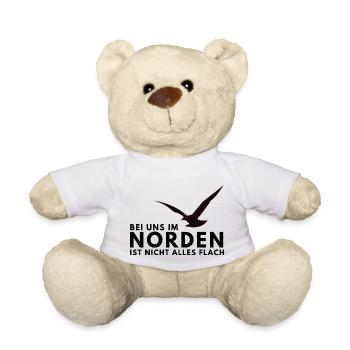 Bei uns im Norden ist nicht alles Flach - Teddy - Weiß - Vorne