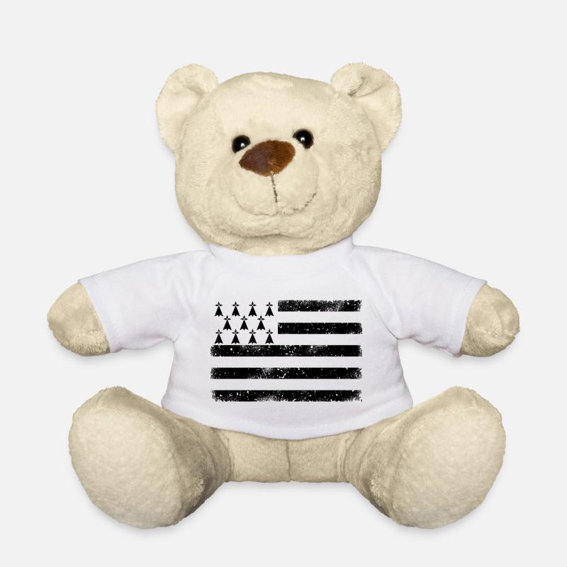 Drapeau Bretagne VINTAGE - Nounours - blanc