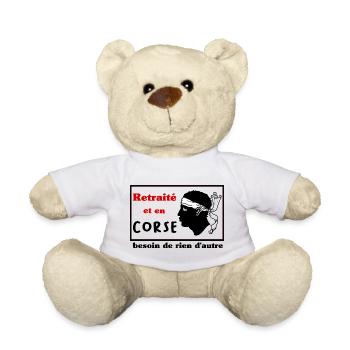 Retraité et en corse, besoin de rien d'autre - Nounours - blanc - Devant