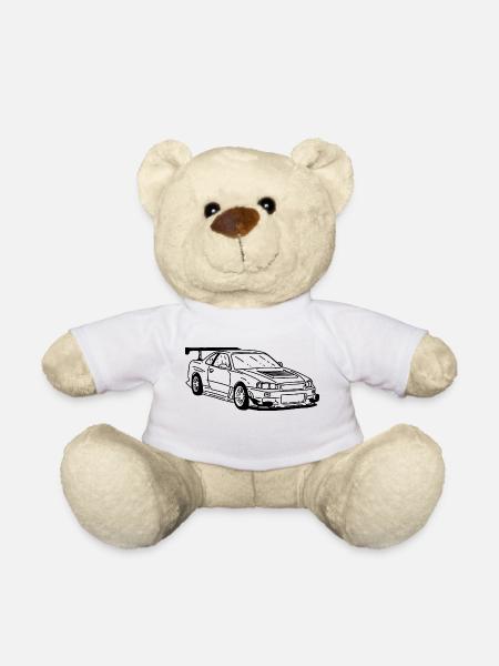 Rennwagen - Teddy - Weiß