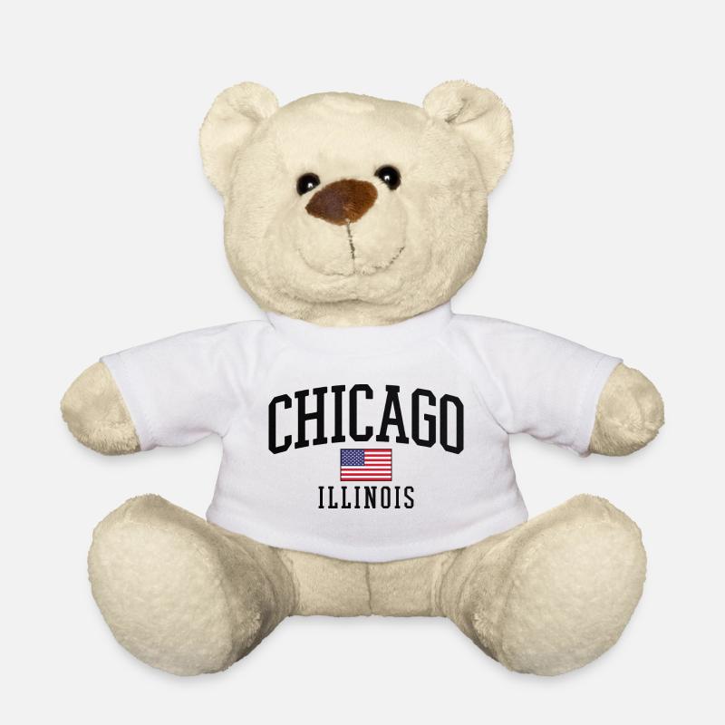 Chicago Illinois - Teddy Bear - white