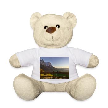 Südtirol Panorama der Schlern im Sonnenutergang - Teddy - Weiß - Vorne