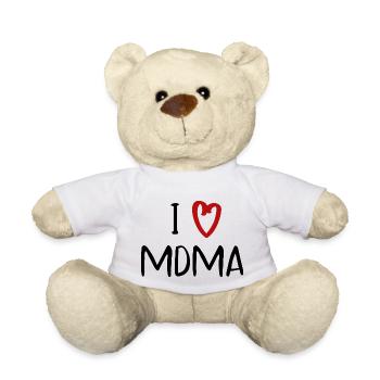 i love mdma Drogen Spruch Schrift - Teddy - Weiß - Vorne