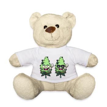 Drôles de bourgeons de weed personnages Smoking Joint - Nounours - blanc - Devant