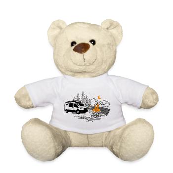 Camper motif in nature when camping | Camper - Teddy Bear - white - Front