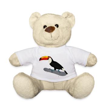 Toucan Skateboard Bird Skating Drôle d’animal - Nounours - blanc - Devant