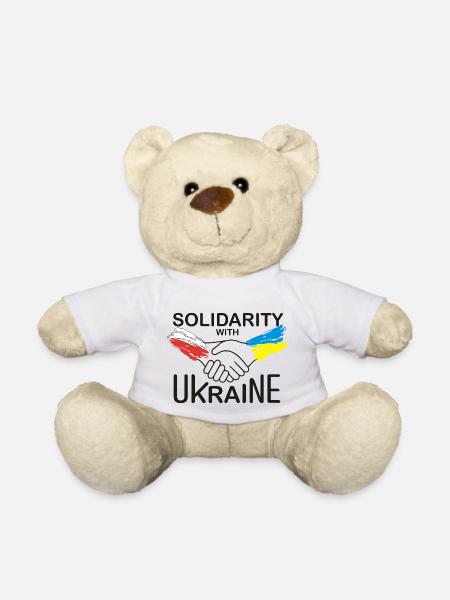 Poland in solidarity with Ukraine - Teddy Bear - white