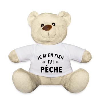 Je m'en fish j'ai pêche - Nounours - blanc - Devant