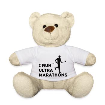 I run ultra Marathons - Teddy Bear - white - Front
