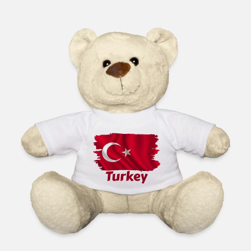 Drapeau de la Turquie - Nounours - blanc