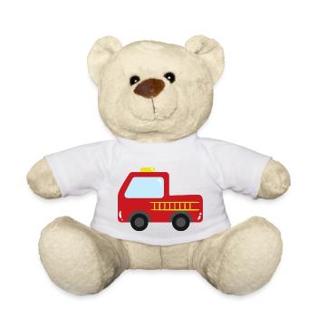 Fire Brigade Car - Teddy Bear - white - Front