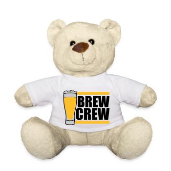 Bierglas Brew Crew Spruch - Teddy - Weiß - Vorne