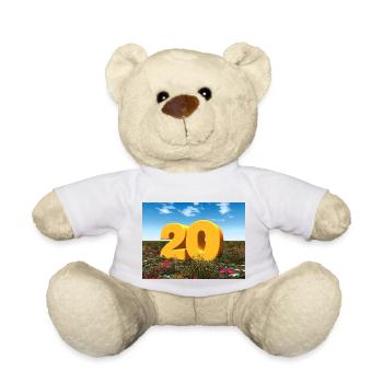 Year 20 - Teddy Bear - white - Front