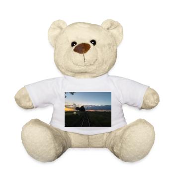 Eisenbahn fährt in den Sonnenuntergang - Teddy - Weiß - Vorne