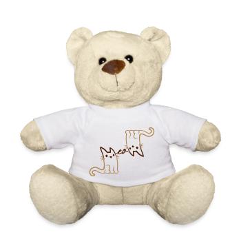 Miaouez 2 chats mignons - Nounours - blanc - Devant