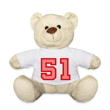 Cool Retro Retrostyle Numéro de maillot numéro de dos - Nounours - blanc - Devant