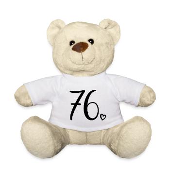 Cute Number 76, 76 Years Old, 76th Birthday Gift - Teddy Bear - white - Front