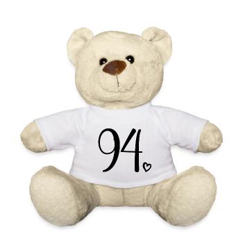 Mignon numéro 94, 94 ans, cadeau de 94e anniversaire - Nounours - blanc - Devant
