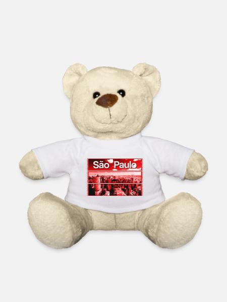 Rote Stadtsilhouette São Paulo - Teddy - Weiß