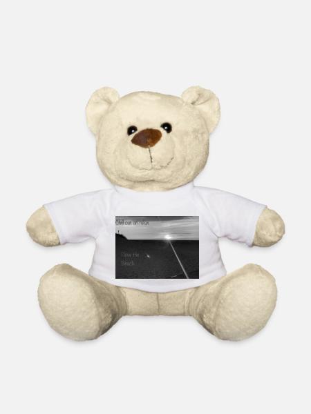 Beach Black and White - Teddy Bear - white