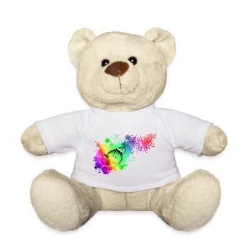 Colorful Butterfly - Teddy Bear - white - Front