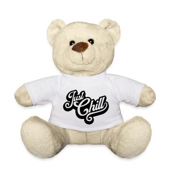 Just Chill Text Logo - Teddy Bear - white - Front