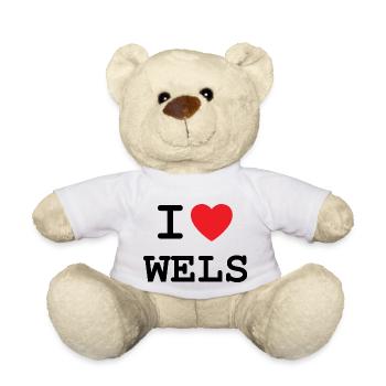 I love Wels - Ich liebe Wels - Teddy - Weiß - Vorne