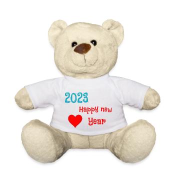 2023 Happy new year - Teddy - Weiß - Vorne