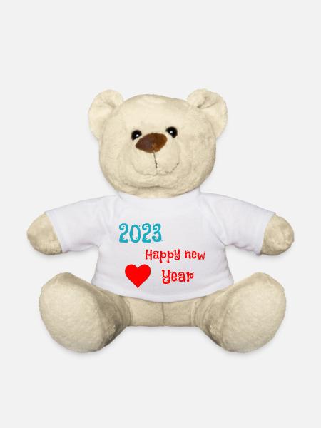 2023 Happy new year - Teddy - Weiß