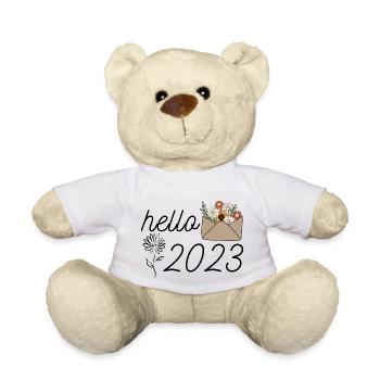 Hallo 2023 Sonnenblume Willkommen 2023 Shirt Neujahr - Teddy - Weiß - Vorne