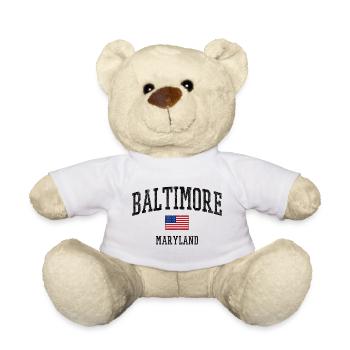Baltimore Maryland USA Flag Design - Teddy Bear - white - Front