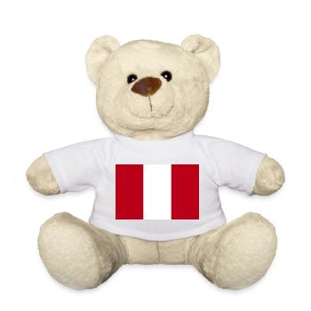 Peru National Flag - Teddy Bear - white - Front