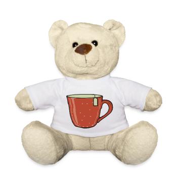Tee Tasse Teetrinker Geschenkidee - Teddy - Weiß - Vorne