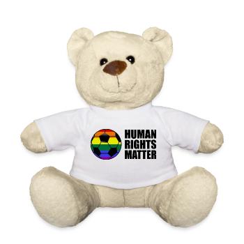 Menschenrechte human rights matter Regenbogen - Teddy - Weiß - Vorne