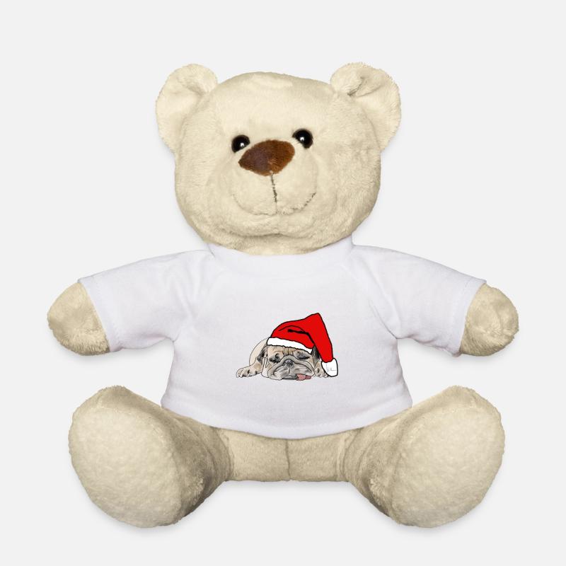 Chien de Noël Carlin de Noël - Nounours - blanc