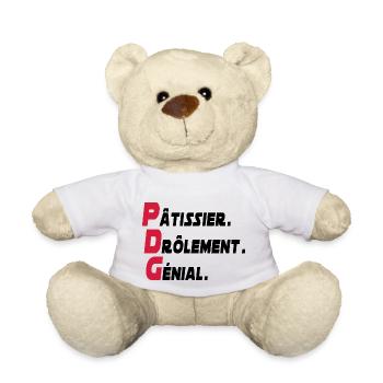 pâtissier génial / cadeau humour pâtissier - Nounours - blanc - Devant