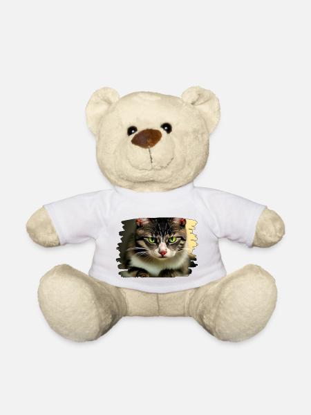 Cracy cat 6 - Teddy Bear - white