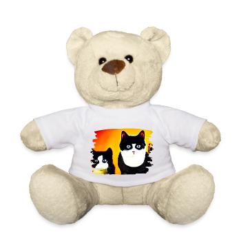 Cat pair - Teddy Bear - white - Front