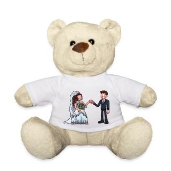 Braut und Bräutigam - Teddy - Weiß - Vorne